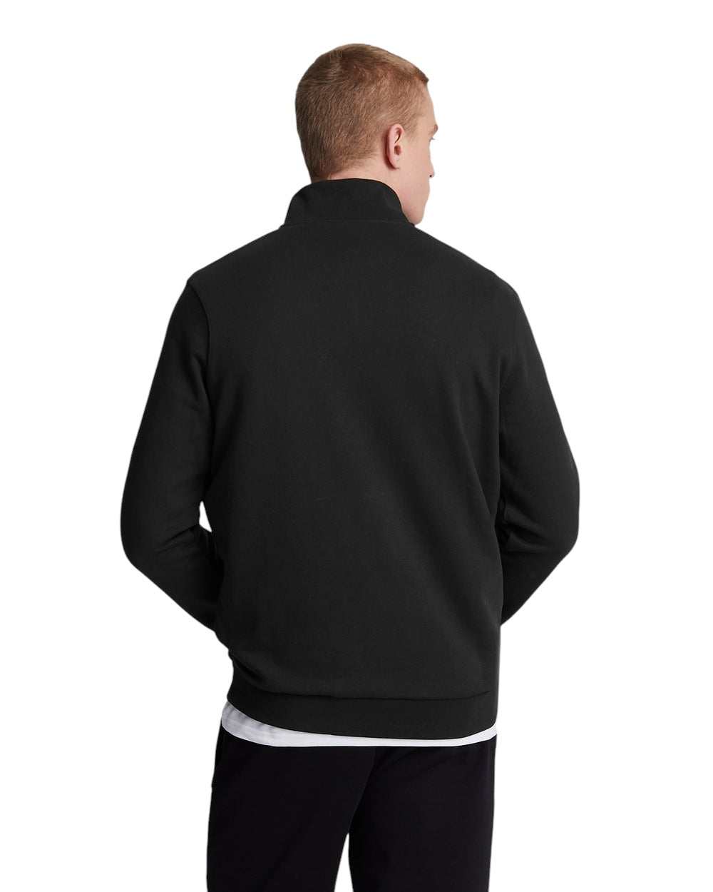 Lyle & Scott quarter zip majica crna
