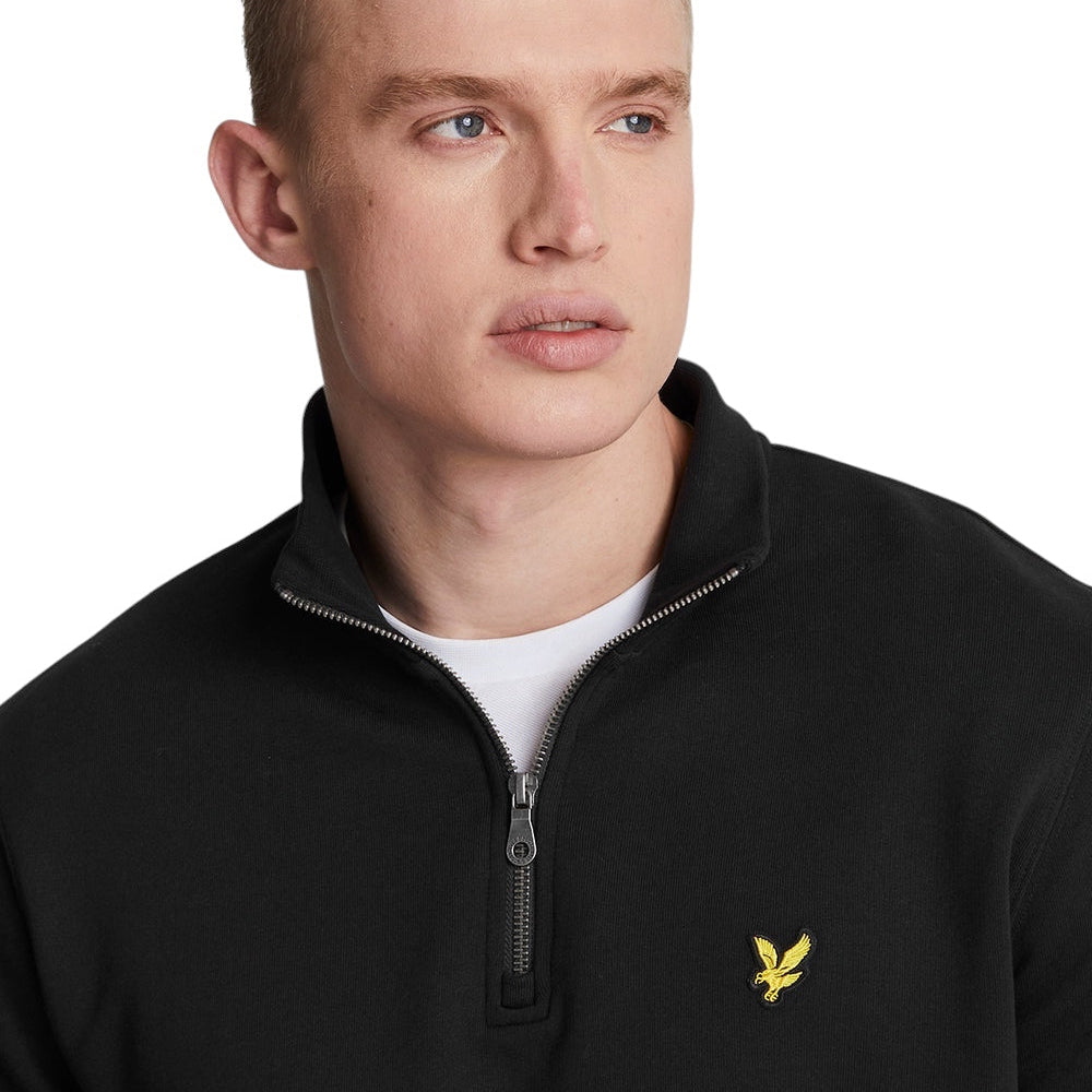 Lyle & Scott quarter zip majica crna